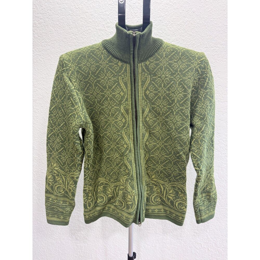 Dale of Norway Women's 100% New Wool Nordic Floral Fair Isle Zip Up Sweater Lg